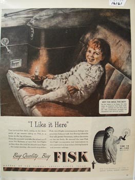 Fisk Tire I Like It Here Ad 1946
