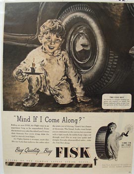 Fisk Tire Mind If I come Along Ad 1946