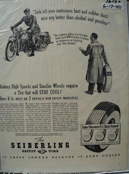 Seiberling Tire That Stays Cool Ad 1940