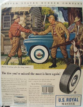 U S Royal Tire Hearty Greetings Ad 1947