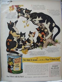 Puss 'N Boots Cats & Butterflies Ad 1951