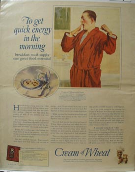 Cream of Wheat Energy in Morning Ad 1924