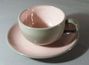 Harkerware Stoneware China in Pink Cup and Saucer