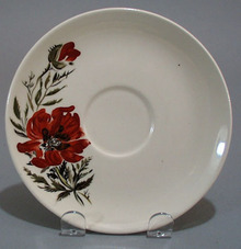 Hand Painted Poppies Cup Saucer