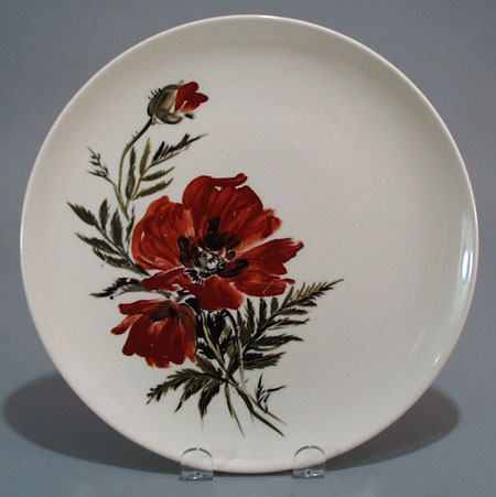Hand Painted Poppies Dinner Plate