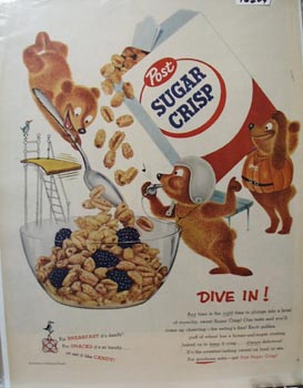 Post Sugar Crisp Dive In Ad 1955