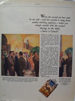 Camel Cigarettes Second Act Ad 1926