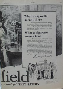 Chesterfield What a Cigarette Means Ad 1929