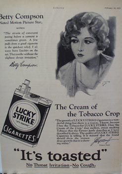 Lucky Strike Betty Compson Ad 1928