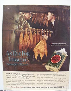 Lucky Strike Eye For Tobacco Ad 1938