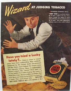 Lucky Strike Jimmy Hicks Ad 1939