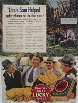 Lucky Strike Uncle Sam Helped Ad 1940