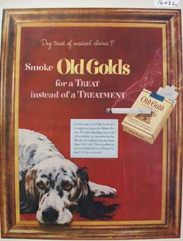 Old Gold Dog Tired Ad 1952