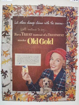 Old Gold Change With Seasons Ad 1952