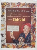 Old Gold Change With Seasons Ad 1952