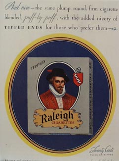Raleigh Cigarettes Puff-By-Puff Ad 1929