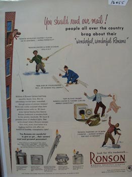 Ronson Should Read Our Mail Ad 1950