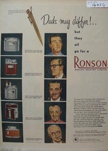 Ronson Dads May Differ Ad 1950