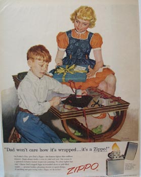 Zippo Lighter How It's Wrapped Ad 1956