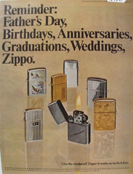 Zippo Lighter Reminder Ad 1969