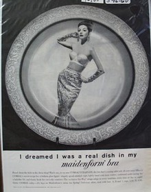 Maidenform Bra Real Dish Ad 1960