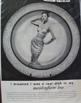 Maidenform Bra Real Dish Ad 1960