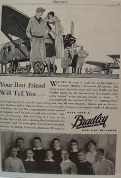 Bradley Knit Wear Best Friend Ad 1929