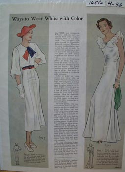 Butterick Dress Patterns Wear White Ad 1936