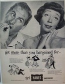 Hanes Underwear Caesar/Coca no Hats Ad 1952