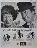 Hanes Underwear Coca/Caesar With Hats Ad 1952