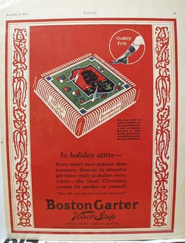 Boston Garter Christmas Ad 1924
