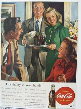 Coca-Cola Hospitality in Your Hands Ad 1947