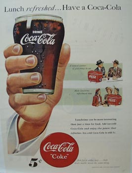 Coca-Cola Lunch Refreshed Ad 1948