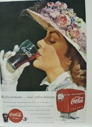 Coca-Cola Lady With Flowers on Hat Ad 1949