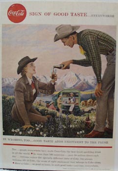 Coca-Cola In Wyoming Ad 1958