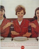 Coca-Cola & Three Ladies in Red Suits Ad 1963