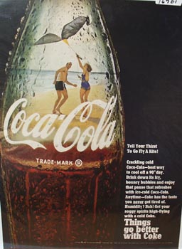 Coca-Cola Kite Flying on Beach Ad 1968
