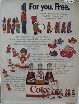 Coca-Cola Christmas Decorations Ad 1968