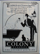 Gourmet Jug Wine Colony Classic Ad 1982