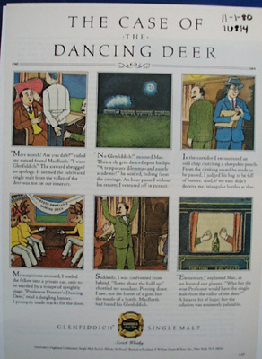 Glenfiddich Malet Case of Dancing Deer Ad 1980