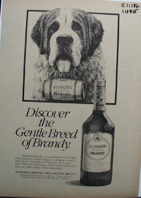 Almaden Brandy Gentle Breed Ad 1982