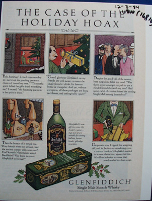 Glenfiddich Whiskey Case of Holiday Hoax Ad 1994