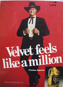 Black Velvet Whiskey & J R Ewing Ad 1988