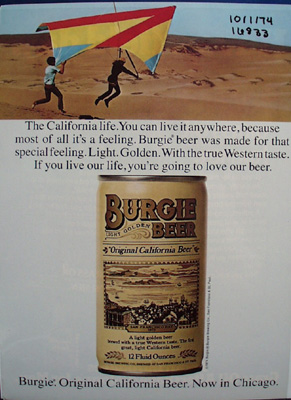 Burgie Beer California Life Ad 1974