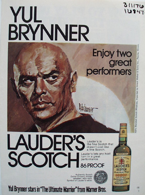 Luaders scotch and Yul Brynner enjoy two great performers ad.