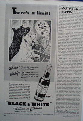 Black & White scotch whisky theres a limit ad.