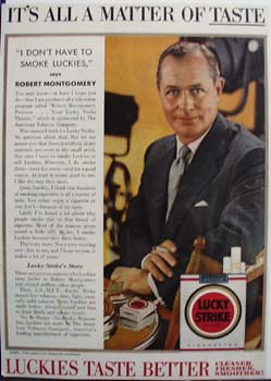 Lucky Strike its all a matter of taste ad., 1/1/54.