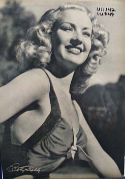 Black and white photograph of Betty Gable.