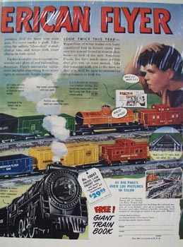 American Flyer Train Hello Boys & Dads Ad 1949