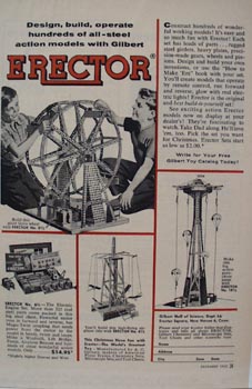 Erector Constar. Set Two Boys Ferris Wheel Ad 1955